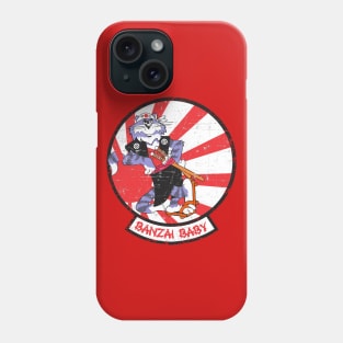 Grumman F-14 Tomcat - Banzai Baby - Grunge Style Phone Case