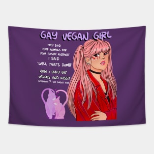 Lesbian Vegan Punk Hipster Girl Tapestry