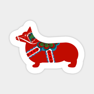 Dala Corgi - Swedish Dala Horse Magnet