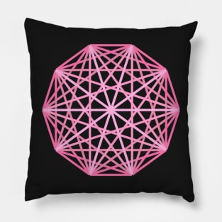 Pink Polyhedron Geometric Shape Pillow