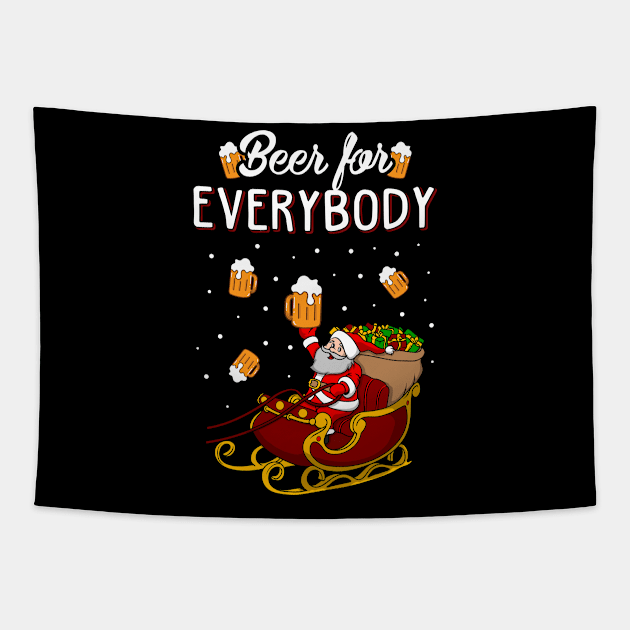 Beer For Everybody Funny Christmas Sweater Tapestry by KsuAnn