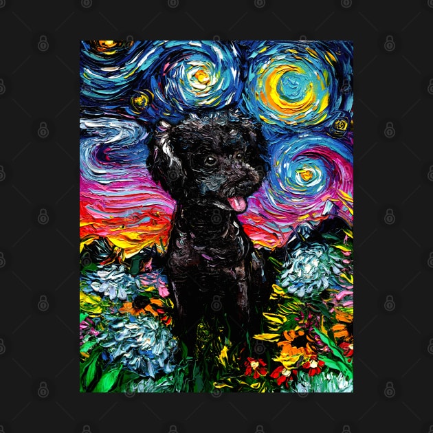 Black Poodle Night 3 by sagittariusgallery