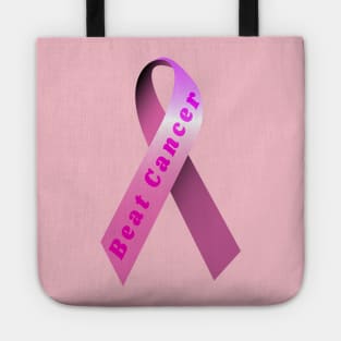 pink breast cancer ribbon Tote