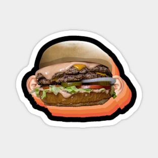 Weird Retro Burger Design Magnet