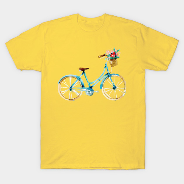 Bicycle Vintage Clothing Watercolor Painting Romantic Hand Painted