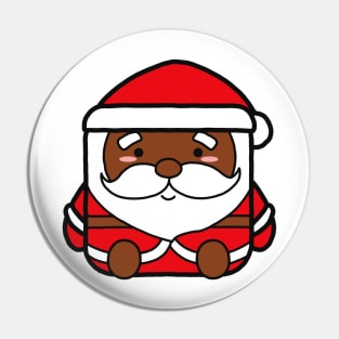 Kawaii Square African American Santa Claus Pin