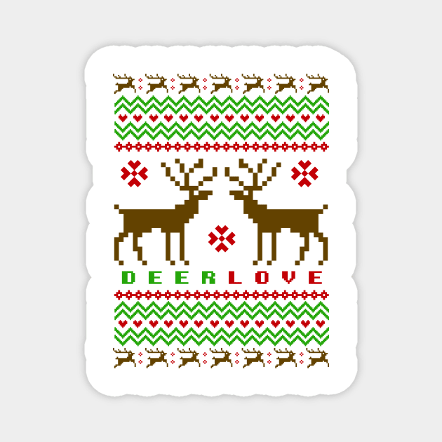 Ugly Sweater Deer - Funny Christmas Magnet by igzine