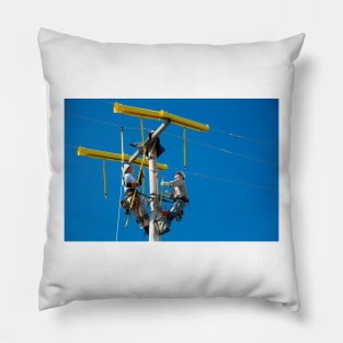 Repairing power lines (C021/9341) Pillow