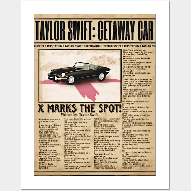 Getaway Car Red Taylor Swift Digital Art Print