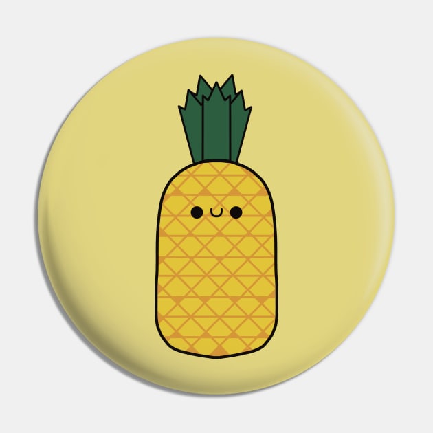 Cute Pineapple - Kawaii Pineapple Pin by KawaiiByDice