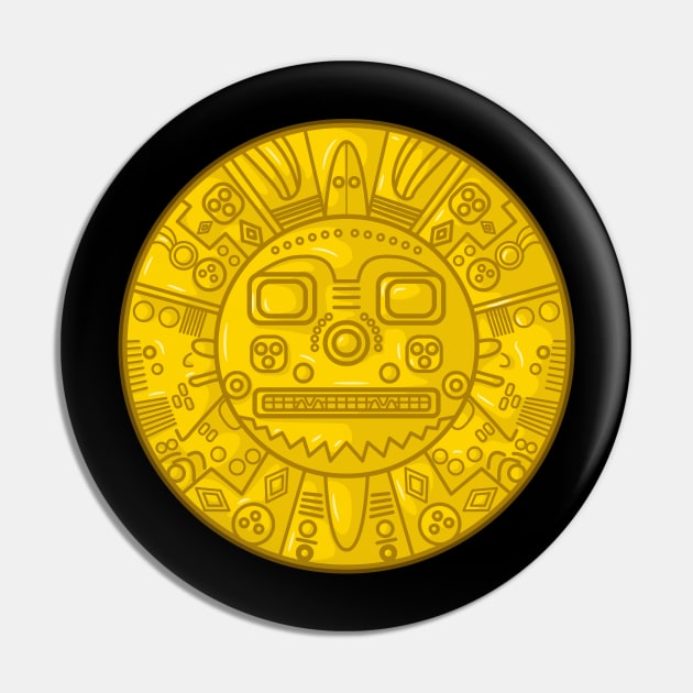 Peruvian Inti Sun God Pin by Drumsartco