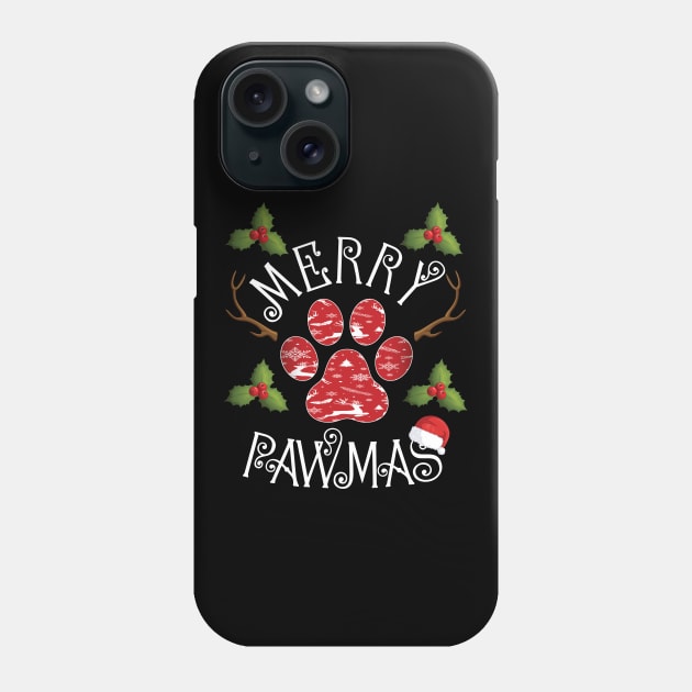 Merry Pawmas Christmas Phone Case by Little Treasures