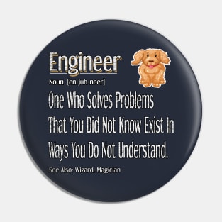 Funny Engineer Definition Awesome engineering Gift For Dog Lovers Pin