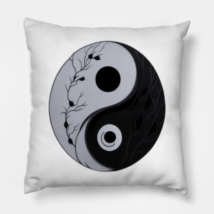 yin and yang graphic Pillow