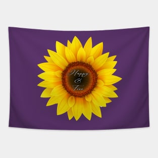 Happy and free sunflower Tapestry