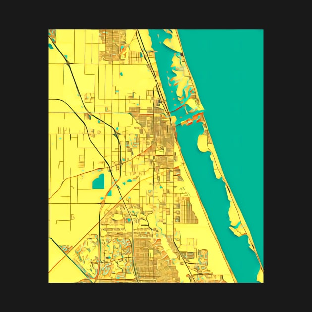 Fort Pierce Florida Map Graphic Art by Tdjacks1