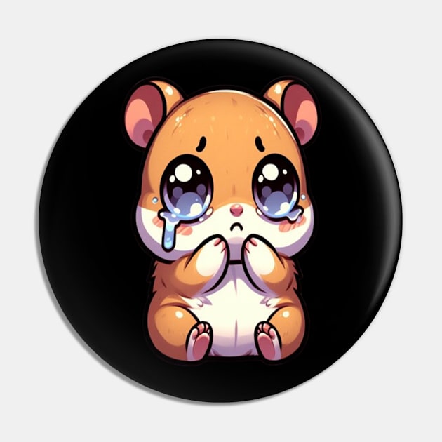 Sad Hamster Meme Cute design for Hamster Lover Pin by TeeCharm Creations