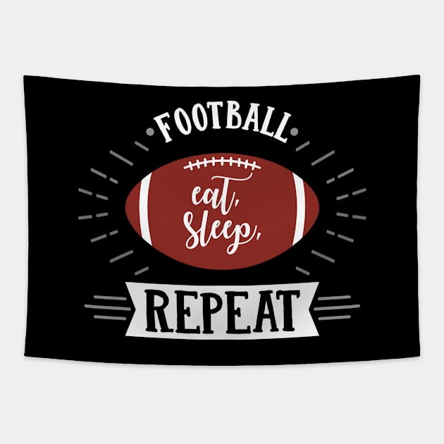 Football Eat Sleep Repeat Sports Babe Game Day Mom Gifts graphic Tapestry by nikkidawn74