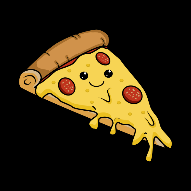 Cute Kawaii Pepperoni Pizza by KawaiinDoodle