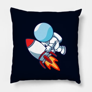 Astronaut Riding a Rocket Pillow