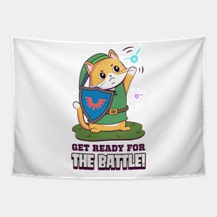 Funny Cute Cat Gamer Tapestry