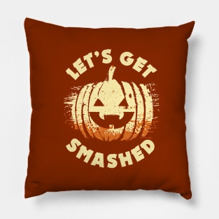 Let's get Smashed | Halloween Drinking Party Pumpkin Head Pillow