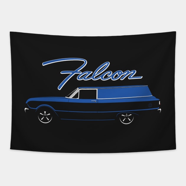 Blue 60-63 Falcon Panel Delivery Tapestry by BriteDesign