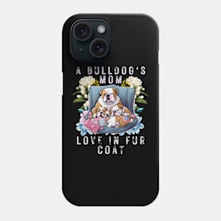 A Bulldog's Mom Love In Fur Coat Phone Case