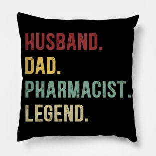 Pharmacist Funny Vintage Retro Shirt Husband Dad Pharmacist Legend Pillow