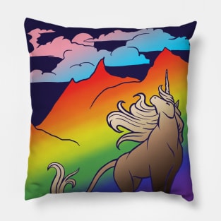 Pride Mountain Unicorn Pillow