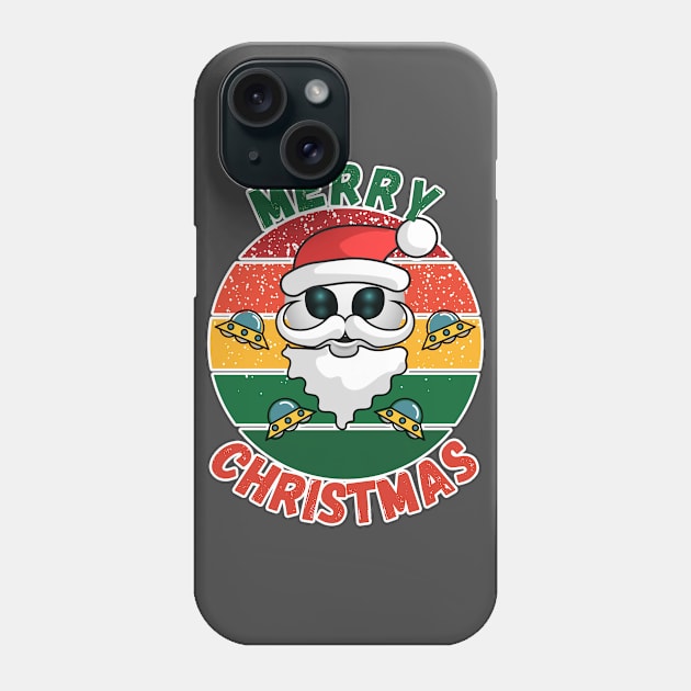 Alien Santa, Merry Christmas Funny festive Humor Phone Case by Bazzar Designs