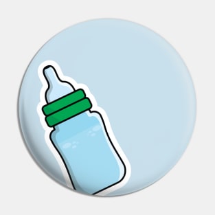 Baby's Milk Bottle Sticker vector illustration. People drink objects icon concept. Newborn baby plastic water and milk bottle sticker vector design with shadow. Pin