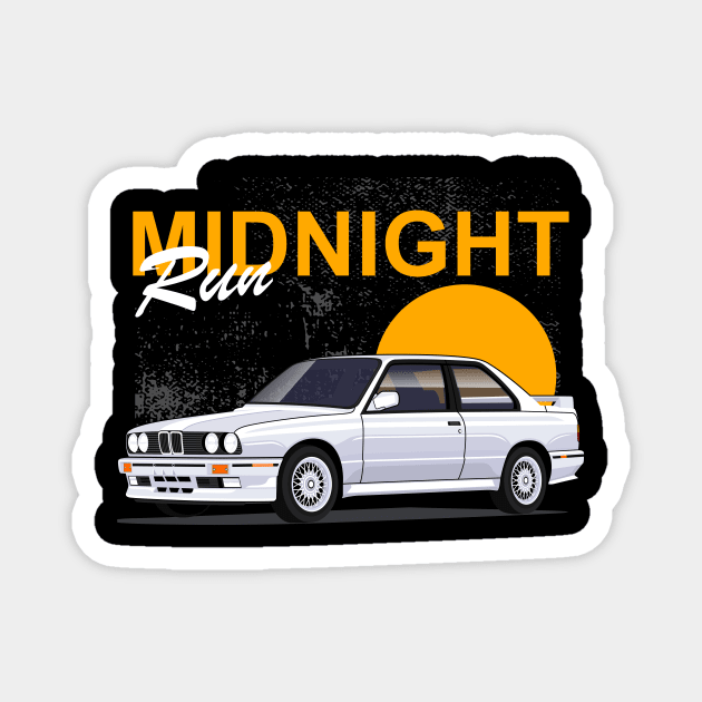 E30 Midnight Run Magnet by masjestudio