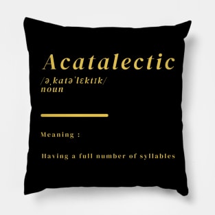 Word Acatalectic Pillow