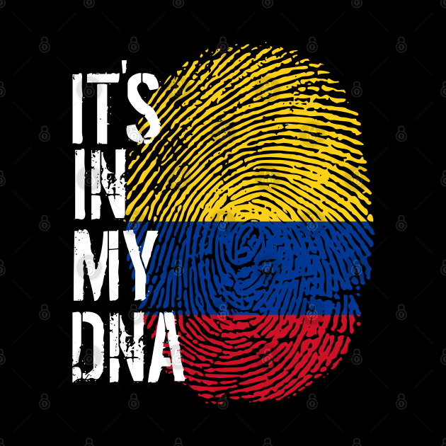 Colombia Flag Fingerprint My Story DNA Colombian by Your Culture & Merch