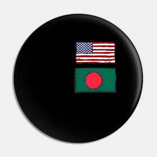 50 American 50 Bangladeshi 100 Bangladesh Usa Flags Pin