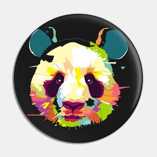 Panda - Animal Life - Popart Portrait Pin