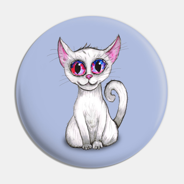 Cute White Cat Cat Lover Gifts Pin Teepublic Au