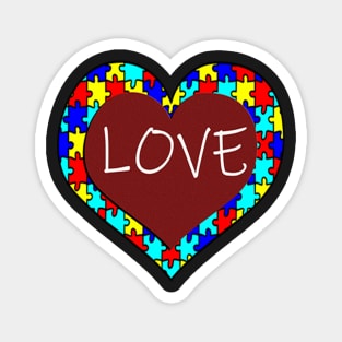 Autism Mom, Family & Teacher Puzzle Love Quote Autistic Awareness Gifts Magnet