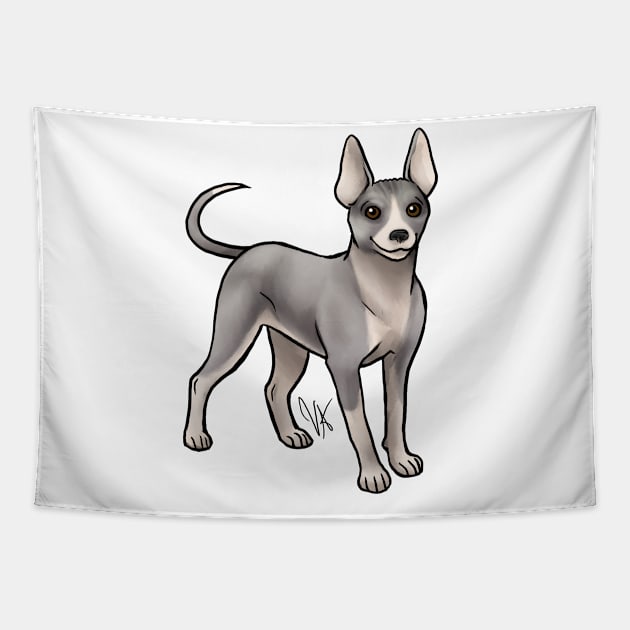 American hairless terrier Pink and Gray Tapestry by Jen's Dogs Custom Gifts and Designs