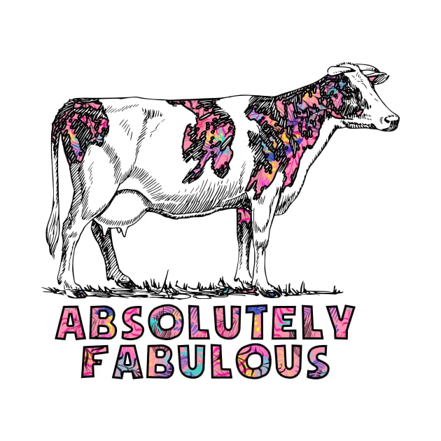 Absolutely fabulous cow floral pink by Captain-Jackson
