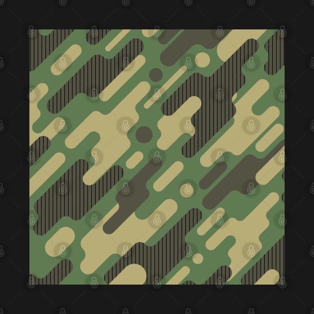 Camouflage Pattern 7, military pattern, green camo camping design by QualiTshirt