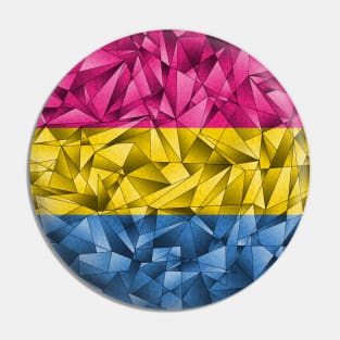 Abstract Fractal Triangles Pansexual Pride Flag Pattern Pin