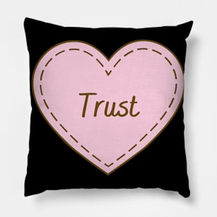 I Love Trust Simple Heart Design Pillow