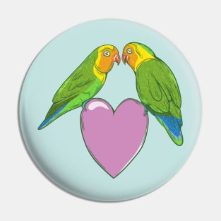 Love birds on a heart Pin