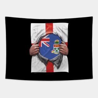 Cayman Islands Flag English Flag Ripped Open - Gift for Caymanian From Cayman Islands Tapestry