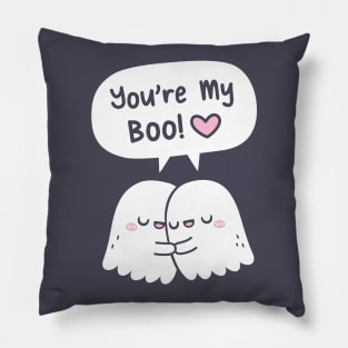 Cute Hugging Ghosts You're My Boo Besties Pillow