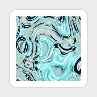 abstract marble pattern turquoise aqua blue swirls Magnet