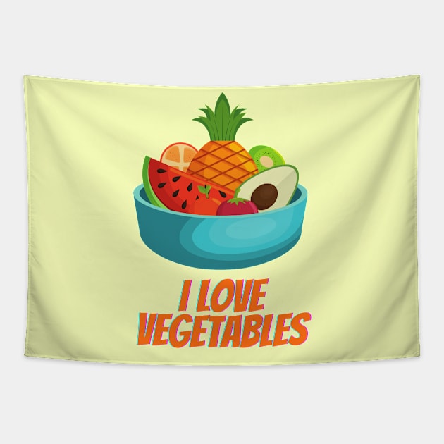 Slightly Wrong Vegetables Fruits Tapestry by waltzart