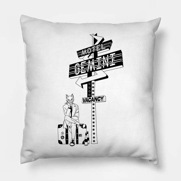 Hit the Road Pillow by motelgemini